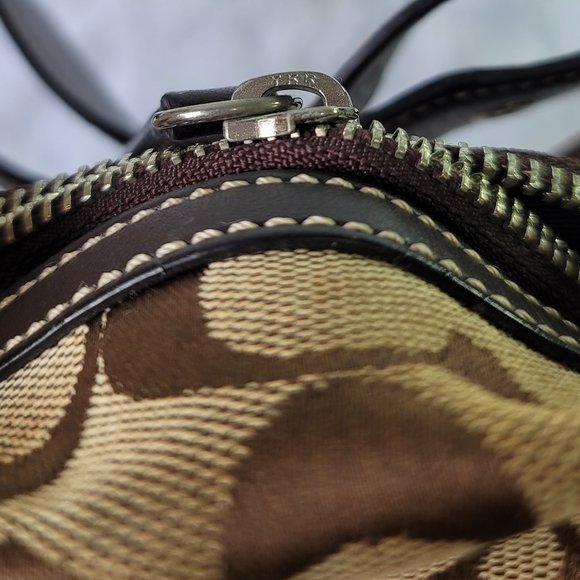 COACH 6076 Signature Jacquard Brown Canvas Bucket Shoulder Bag - Picture 13 of 14